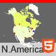 Interactive Map of North America - HTML5 / Charts and Graphs