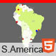 Interactive Map of South America - HTML5 / Charts and Graphs