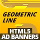 HTML5 Banner «Geometric line» 15 sizes, 4 colours | Edge Animate - Edge Animate Templates / Banner Ads