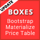 Boxes - Materialize & Bootstrap Design Pricing Tables - CSS / Pricing Tables