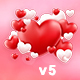 Valentine Card v5 - HTML5 / Canvas