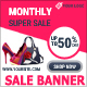 Monthly Super Sale Animated HTML5 Banner Ads (GWD) - HTML5 / Ad Templates