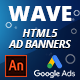 WAVE (Adobe Animate CC) Multi Purpose AD BANNER with hover effect. Opimized for Google Ads - HTML5 / Ad Templates