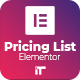 Pricing List Image For Elementor - WordPress / Add-ons