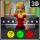 3D Quiz Girl - WebGL Game - HTML5 / Games