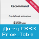 jQuery CSS3 Price Table Plugin - JavaScript / Miscellaneous