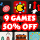 9 Mini HTML5 Games Bundle [ C2/C3 ] - HTML5 / Games