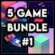 BUNDLE 5 GAMES | Admob + GDPR + Unity - Mobile / Android
