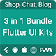3 apps in 1 Flutter Ui Kit Bundle (Ecommerce, Chat and Blog) - Mobile / Flutter