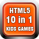 Ten in One Kids Educational Games For Website (Included HTML5 Only) 10 Games in 1 File - HTML5 / Games