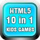 Ten in One Kids Educational Games For Website (Included HTML5 Only) 10 Games in 1 File - HTML5 / Games