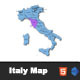 Interactive Italy Clickable Map - HTML5 / Charts and Graphs