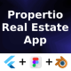 Propertio - Real Estate App ANDROID + IOS + FIGMA + 3D Blend Icons | UI Kit | LifeTime Update - Mobile / Flutter