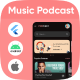 Pods- Podcast Player & Music Streaming flutter 3.3 app(Android, iOS) UI template - Mobile / Flutter