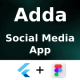 Adda ANDROID + IOS + FIGMA | UI Kit | Flutter | Social Media App | Free Figma - Mobile / Flutter
