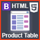 HTML CSS Boostrap Product Table Template - CSS / Layouts