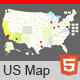 Interactive US Map - Clickable States / Cities - HTML5 / Media