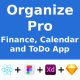 Finance, Calendar & ToDo App | React Native | Figma + XD + Sketch FREE | Life Time Update | ORGANIZE - Mobile / Nativ...