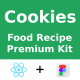 Cookies App ANDROID + IOS + FIGMA | UI Kit | ReactNative(CLI) | Food Recipe Premium App - Mobile / Flutter