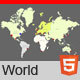 Interactive World Map With Cities - HTML5 / Charts and Graphs