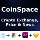 Crypto Currency App FIGMA + XD + SKETCh | UI Kit | ReactNative CLI | CoinSpace - Mobile / Native Web