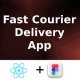Fast Courier Online Service App ANDROID + IOS + FIGMA | UI Kit | ReactNative CLI - Mobile / Native Web
