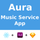 Music Service App | UI Kit | ReactNative CLI | XD, Sketch FREE | Life Time Update | Aura - Mobile / Native Web