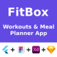 Workouts & Meal Planner App | Flutter UI | Figma + XD + Sketch FREE | Life Time Update | Fitbox - Mobile / Flutter