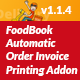 FoodBook Automatic Order Invoice Printing Add-on - WordPress / Add-ons