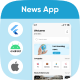 QuickNews UI Template: News App in Flutter 3.x (Android, iOS) UI template - Mobile / Flutter