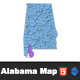 Interactive Alabama Clickable MAP - HTML5