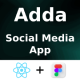 Adda ANDROID + IOS + FIGMA | UI Kit | ReactNative | Social Media App | Free Figma - Mobile / Native Web
