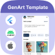 Genart UI template - AI Art Generator and Image editor app in Flutter (Android, iOS) | ImaginAI App - Mobile / Flutter