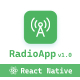 Radio App - Latest Expo (50) React Native Online Radio Template - Mobile
