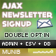 Ajax Newsletter Signup - PHP Admin & CSV export - PHP Scripts / Forms