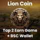 Lion Coin Tap-2-Earn Clicker Game With Telegram Mini App + API + Bot + BSC (Binance) Wallet Connect - HTML5