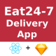 Eat 24/7 ANDROID + IOS | UI Kit | Reactnative | Food Delivery App | Sketch - Mobile / Native Web