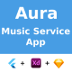 Music Service App | UI Kit | Flutter | XD, Sketch FREE | Life Time Update | Aura - Mobile / Flutter