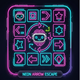 Neon Arrow Escape - Glowing Puzzle Game with Robot Mascot - Mobile