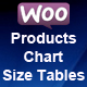 WooCommerce Product Chart Sizes Table - WordPress / eCommerce / WooCommerce